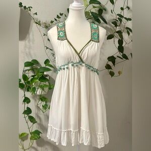 South Main Boho Crochet Strap Ivory Blouse Size L